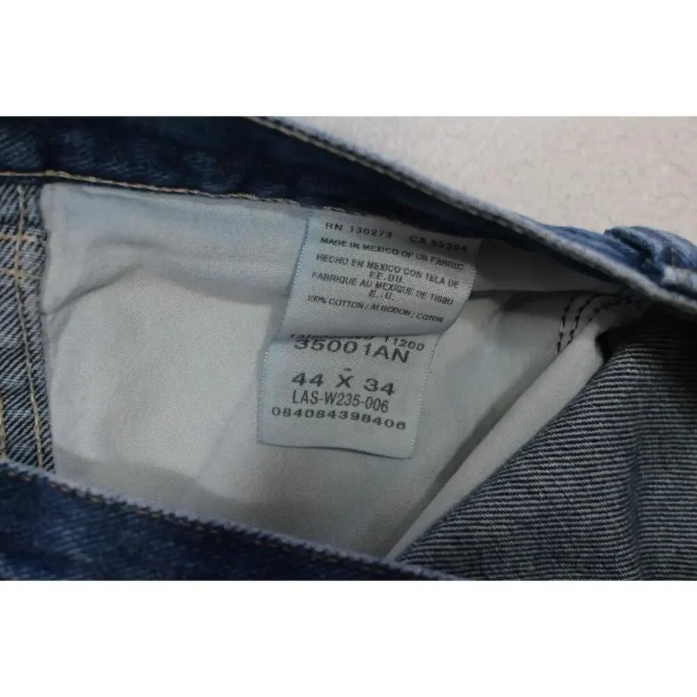 Wrangler Western Cowboy Cut Rugged Denim Blue Jeans Straight Mens Size‎ 44 x 34